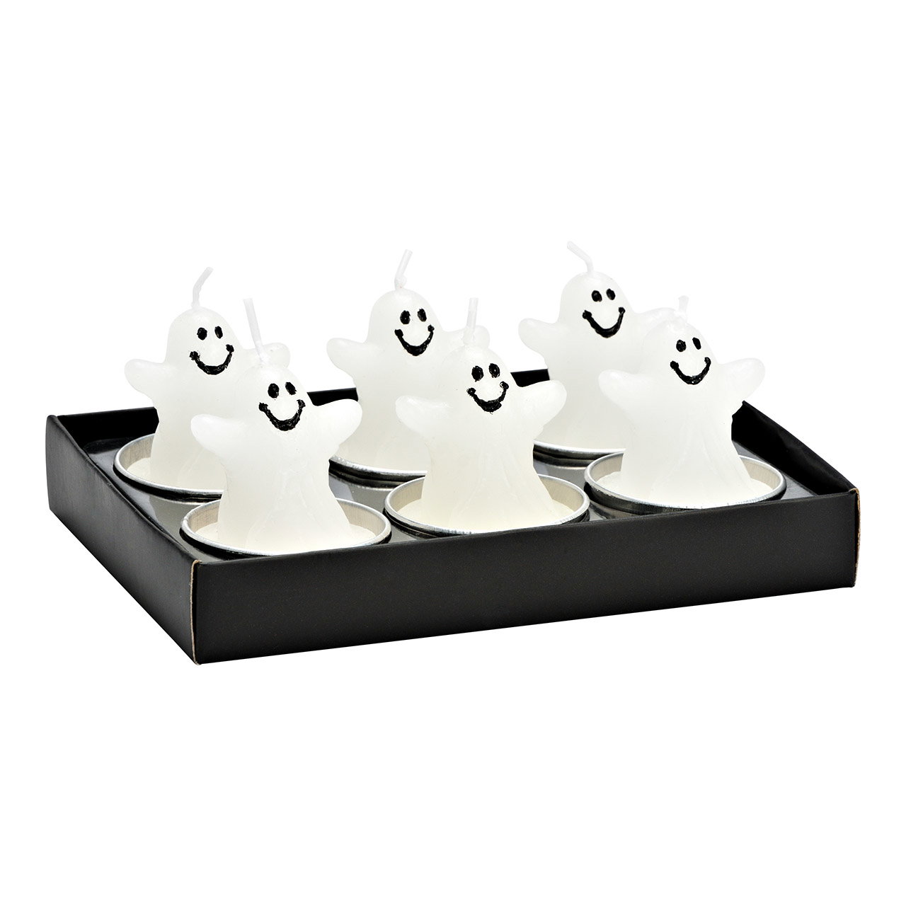 Teelicht-Set Geist 4x5x4cm aus Wachs, 6er Set, Weiß (B/H/T) 14x6x9cm Teelicht-Set Geist 4x5x4cm aus Wachs, 6er Set, Weiß (B/H/T) 14x6x9cm