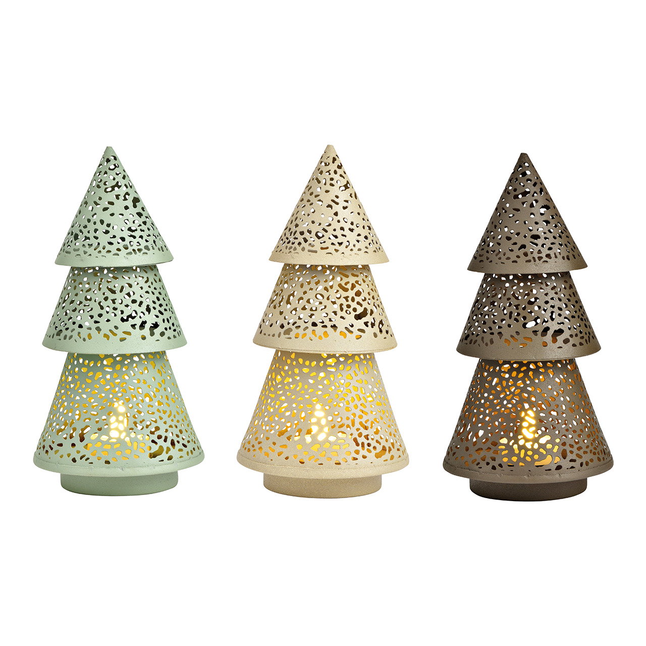 Farol de metal árbol de Navidad beige, marrón, verde 3 pliegues, (A/A/P) 10x19x10cm Farol de metal árbol de Navidad beige, marrón, verde 3 pliegues, (A/A/P) 10x19x10cm