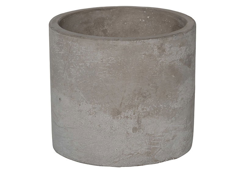 Cement flower pot natural (W/H/D) 9x8x9cm