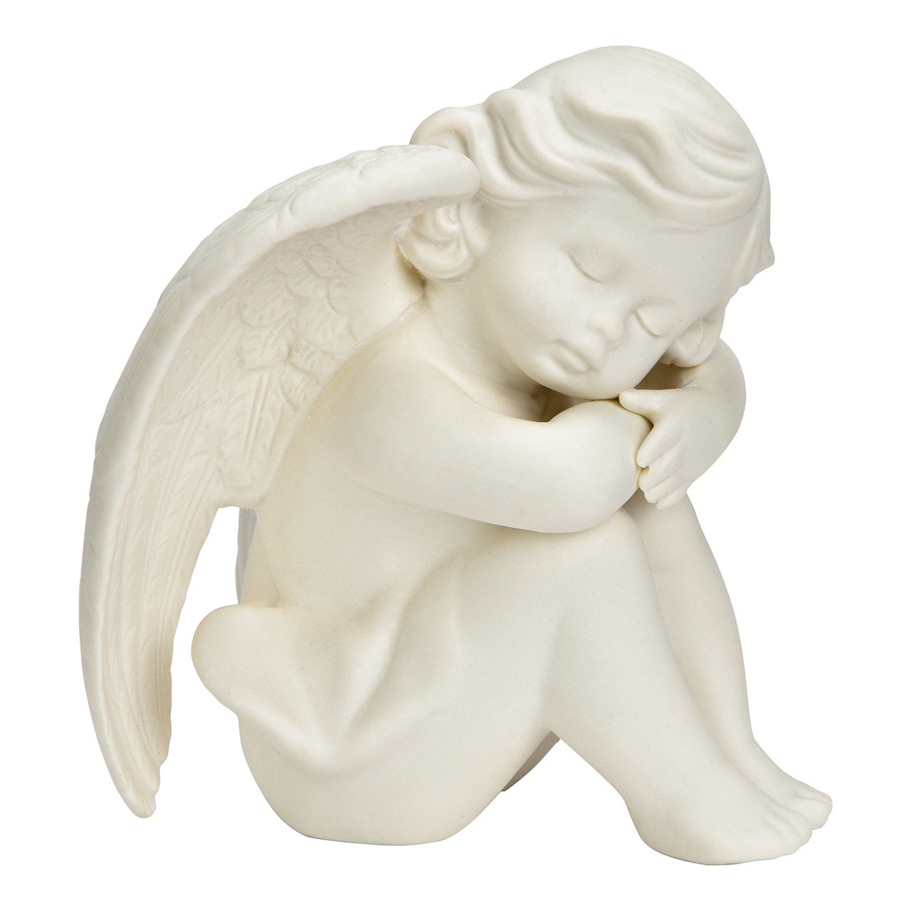 Ange en porcelaine, blanc (L/H/P) 10x10x10cm