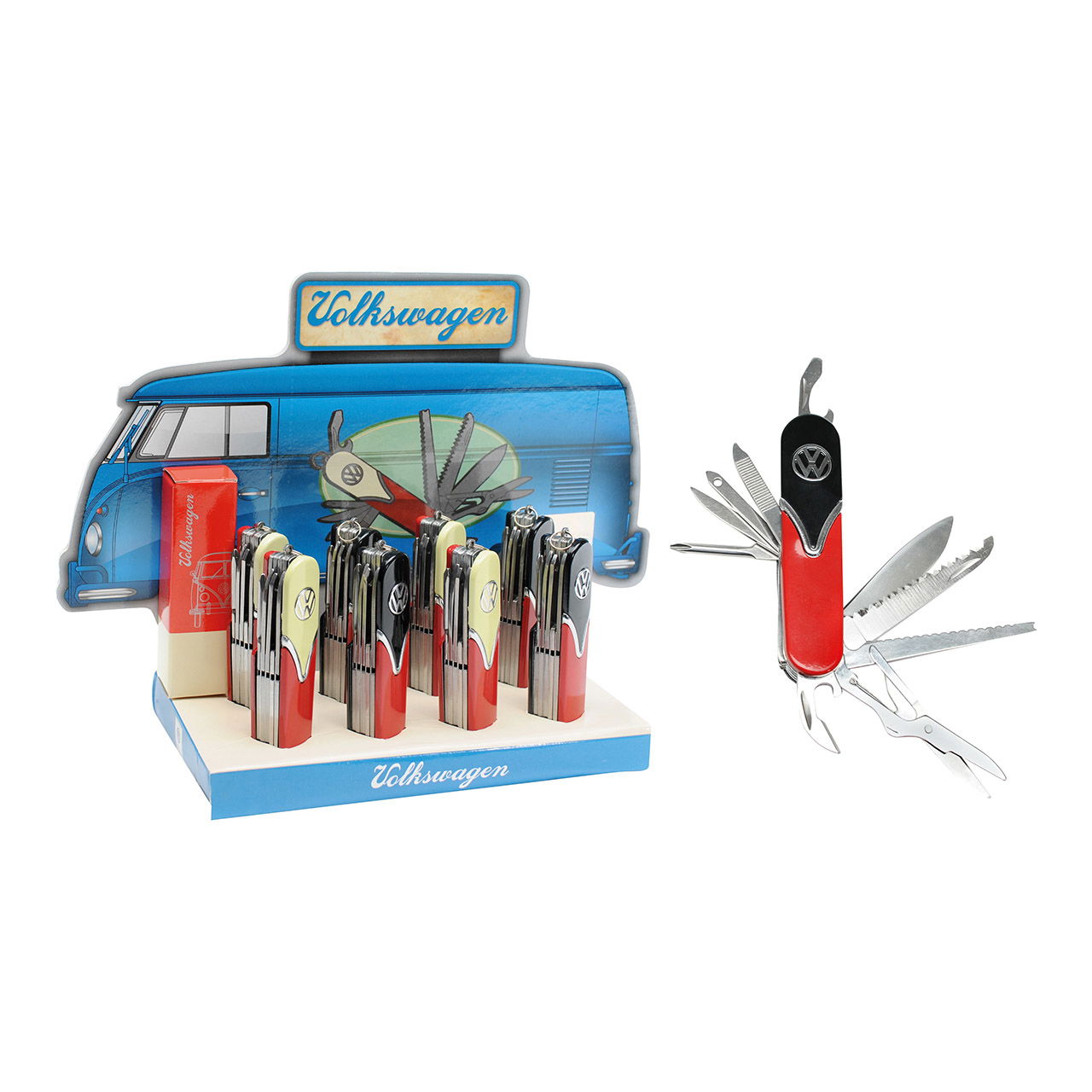Taschenmesser retro VW Bus aus Metall, 2-fach sortiert Taschenmesser retro VW Bus aus Metall, 2-fach sortiert