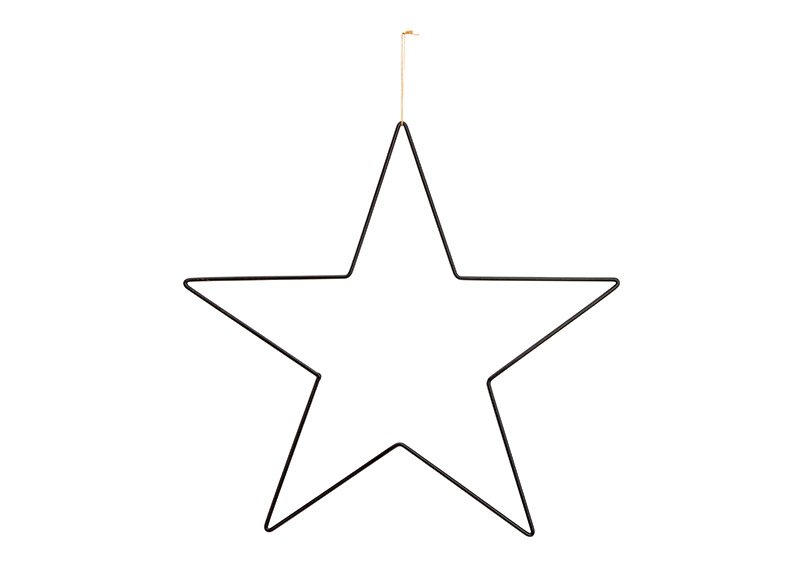 Hanger metal star black (W/H) 40x40cm