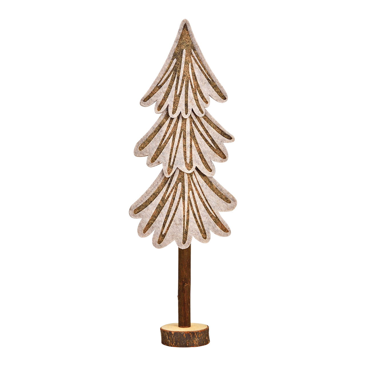 Présentoir Sapin en feutre, bois beige (L/H/P) 13x38x5cm