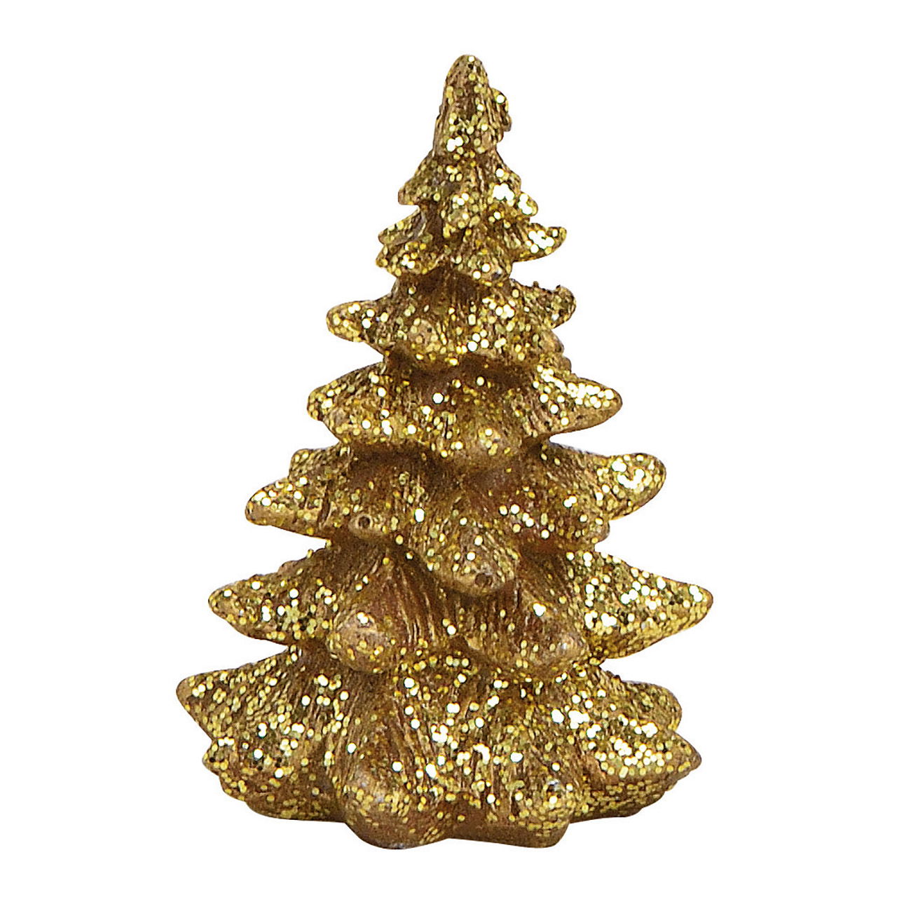 Kerstboom van poly goud (w/h/d) 5x7x5cm