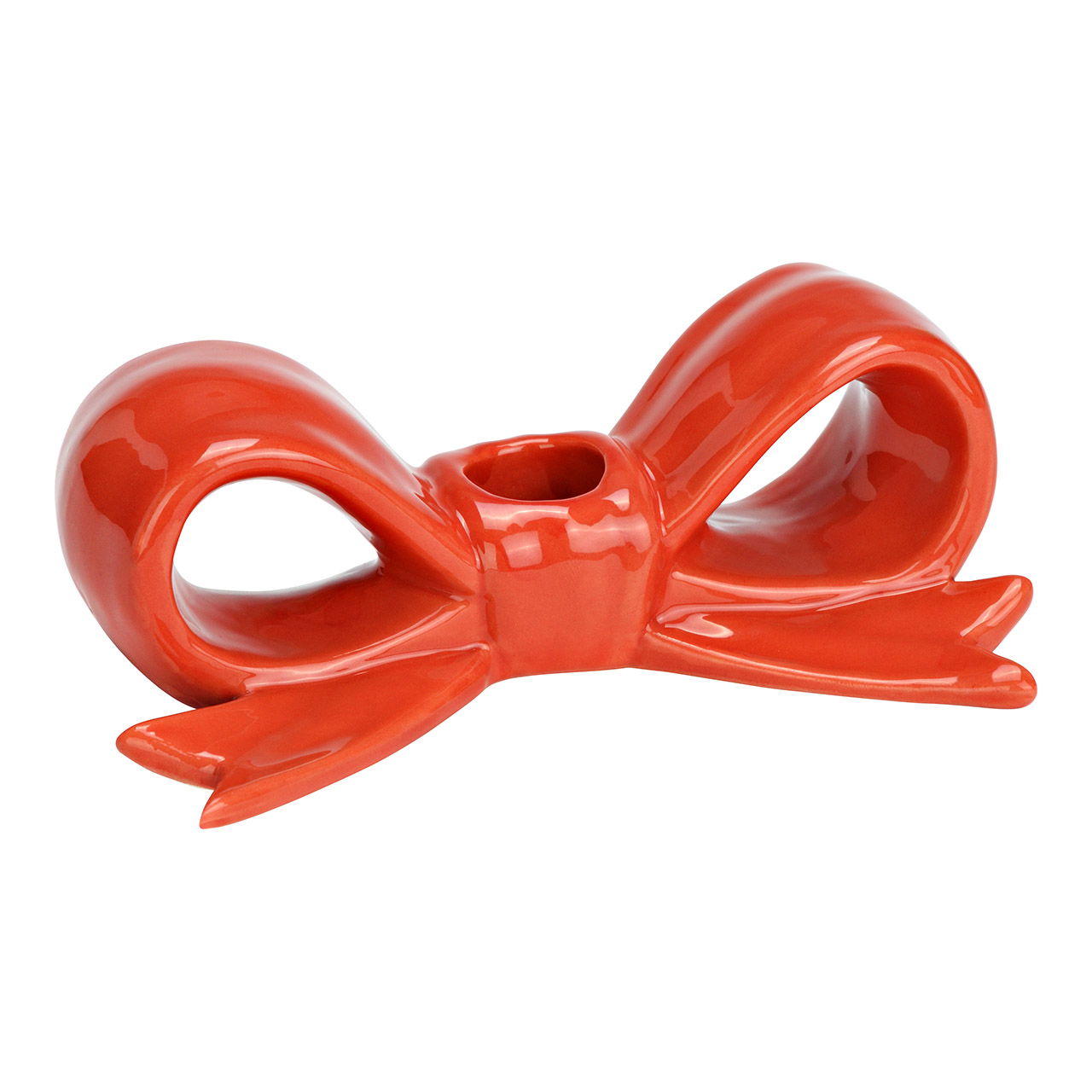Bougeoir Noeud en céramique, rouge (L/H/P) 14x5x8cm Bougeoir Noeud en céramique, rouge (L/H/P) 14x5x8cm