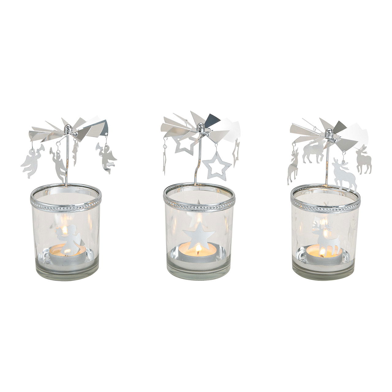 Windlicht aus Glas mit Metall Aufsatz, 3-fach sortiert, B8 x T7 cm Windlicht aus Glas mit Metall Aufsatz, 3-fach sortiert, B8 x T7 cm
