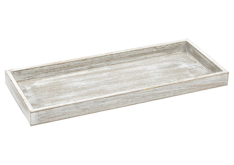 Tray wood white (W/H/D) 40x3x17cm