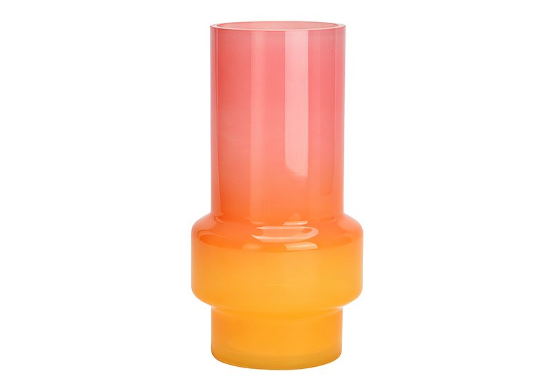 Vaso in vetro rosa/rosa (L/H/D) 13x25x13cm