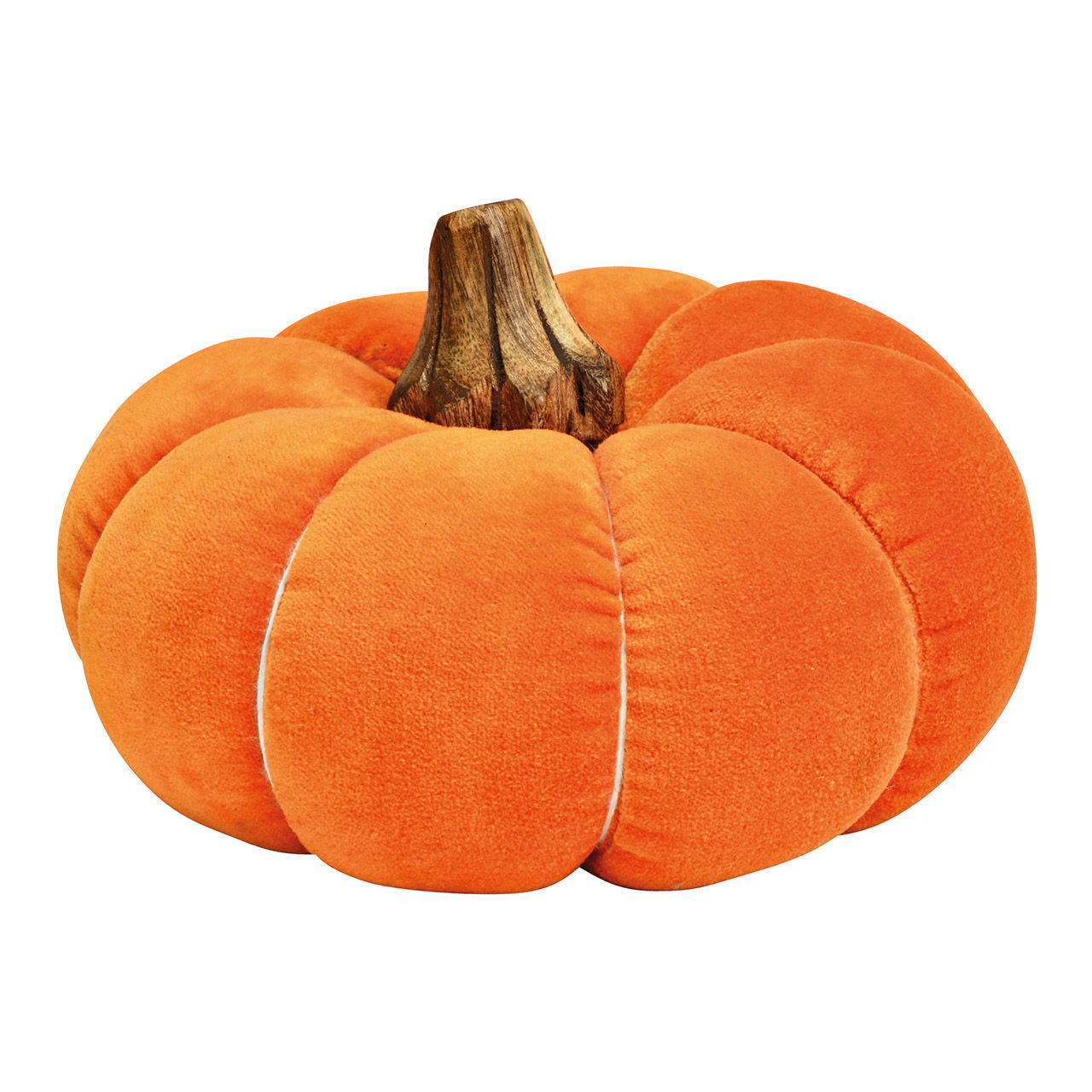 Kürbis aus Textil/Mangoholz, Orange/Braun (B/H/T) 17x10x17cm Kürbis aus Textil/Mangoholz, Orange/Braun (B/H/T) 17x10x17cm