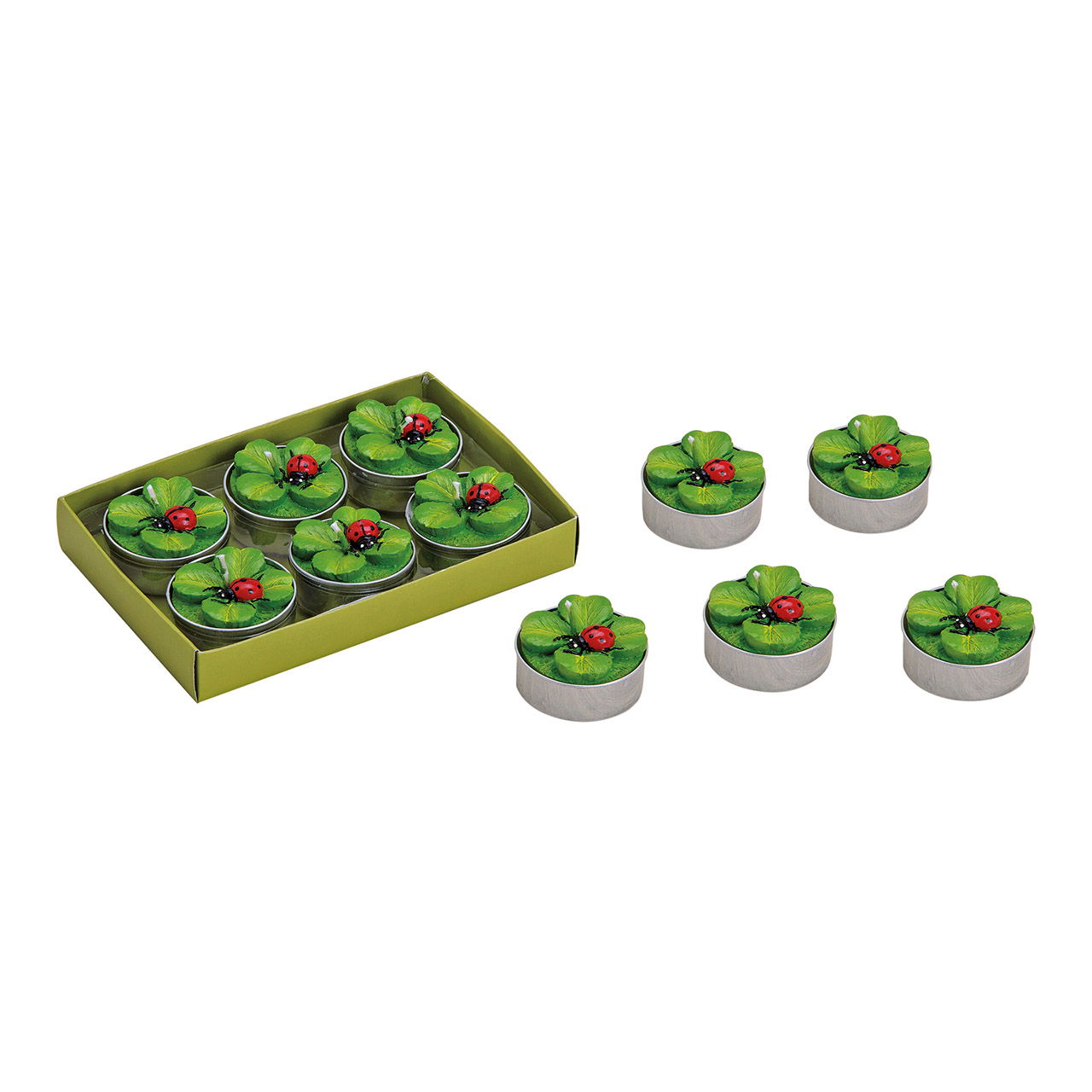 Portacandelitas trébol de 6 piezas (A/A/D) 4x2x4 cm Essen, Mahlzeit, Gericht, Nachtisch, Zuckerguss