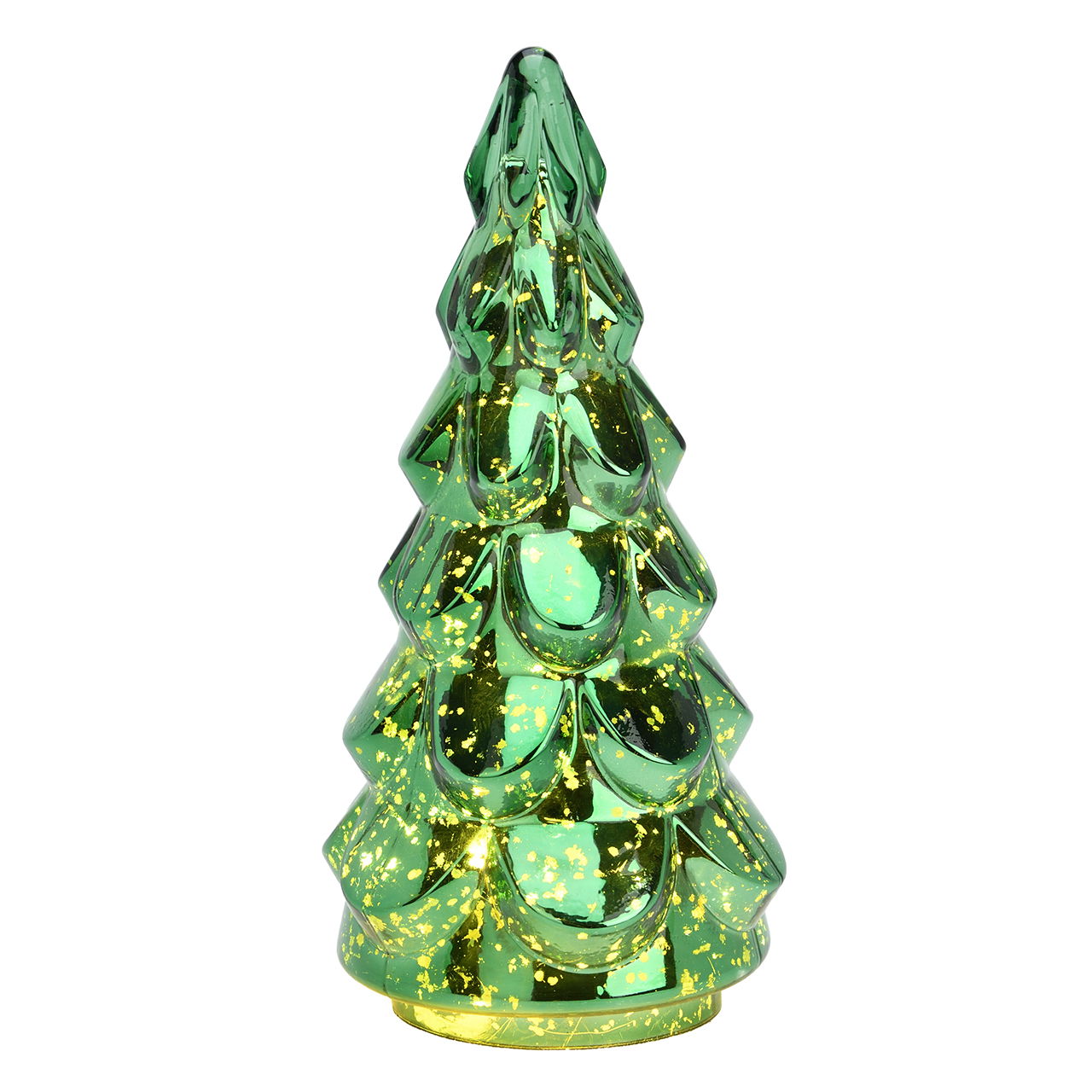 Tannenbaum LED aus Glas Grün (B/H/T) 16x37x16cm exkl. 3xAA Zubehor, Edelstein, Schmuck, Spielzeug, Jade