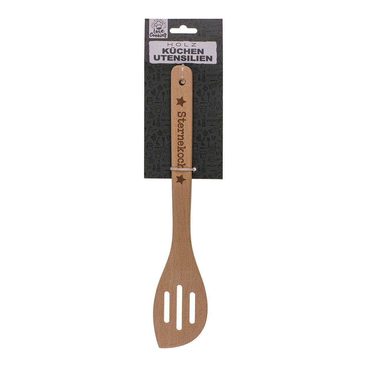 Utensilios de cocina eslóganes aprox. 30cm, 3 formas de madera naturaleza 9 pliegues