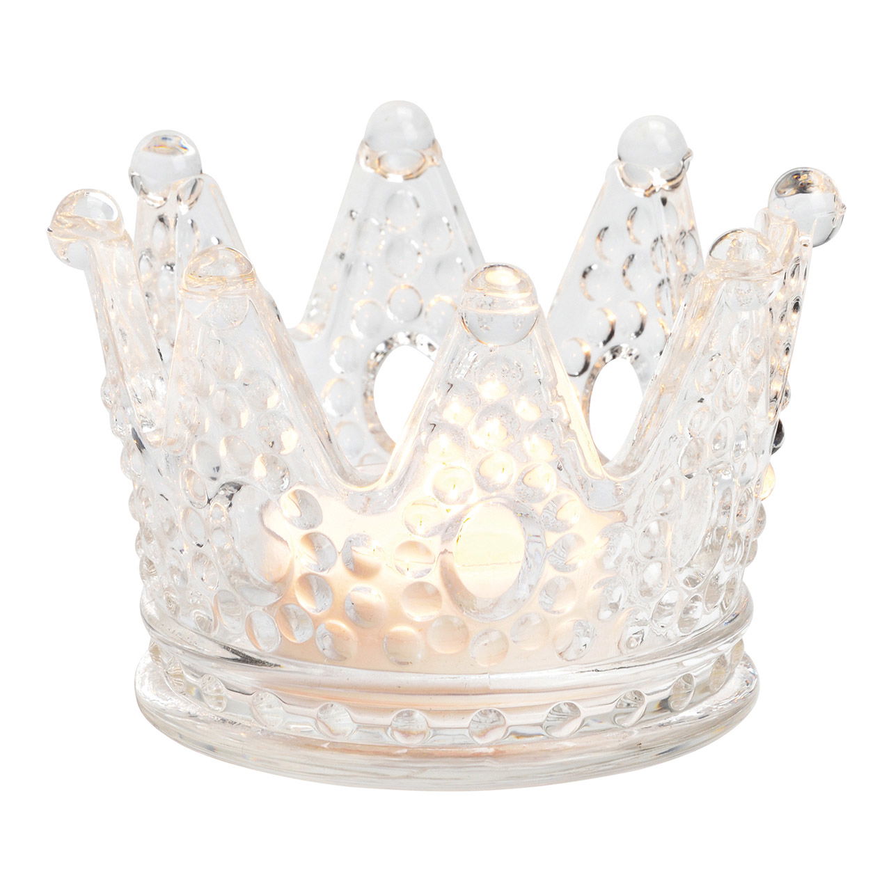 Kerzenhalter Krone aus Glas transparent (B/H/T) 12x8x12cm Kerzenhalter Krone aus Glas transparent (B/H/T) 12x8x12cm