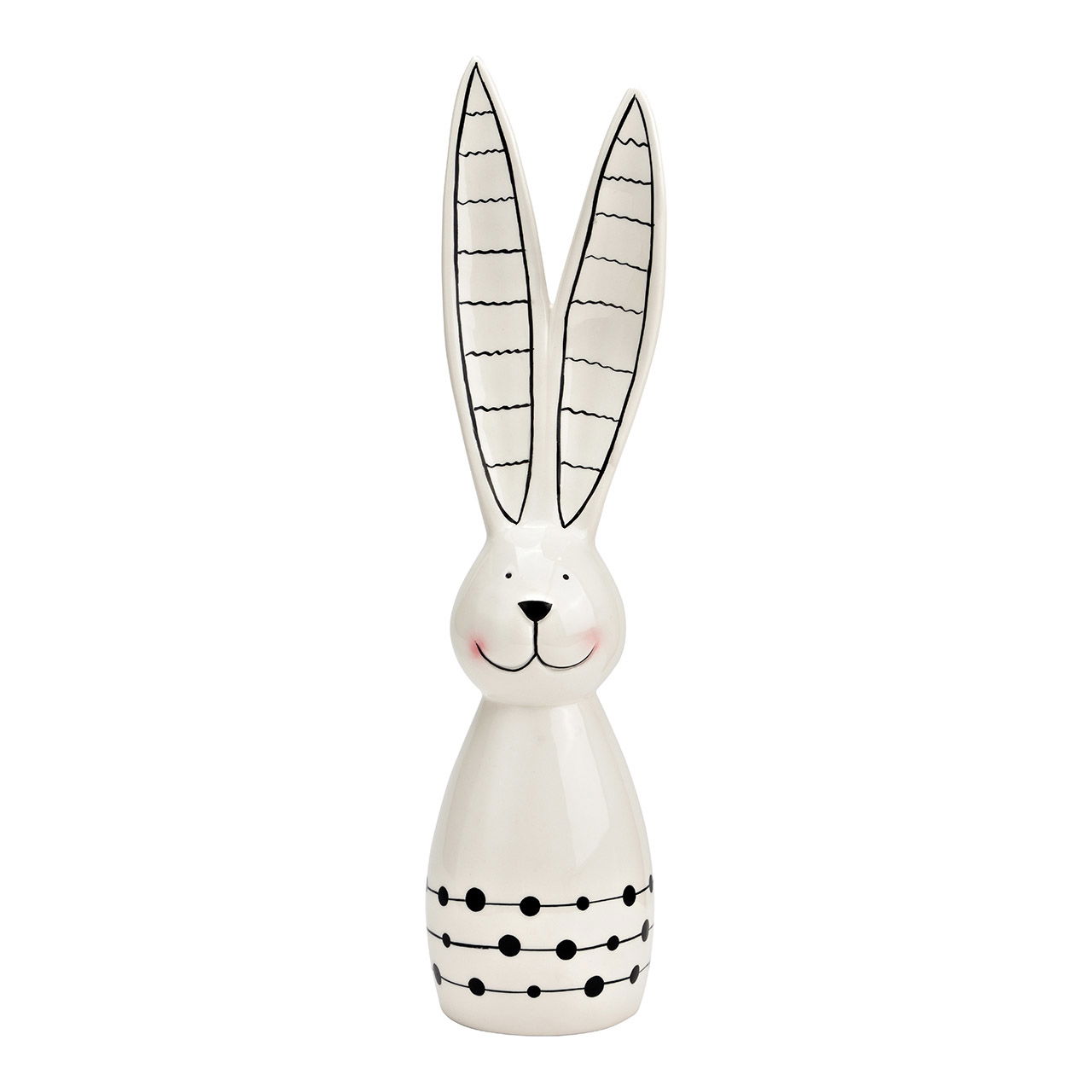 Ceramic rabbit black, white (W/H/D) 8x36x8cm