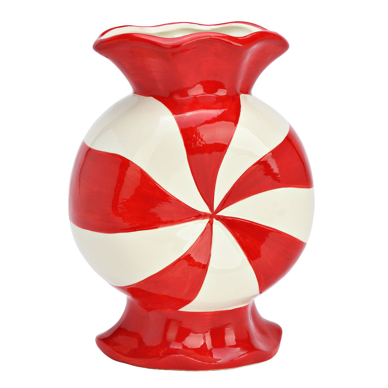 Vase Bonbon aus Keramik Rot (B/H/T) 14x20x10cm