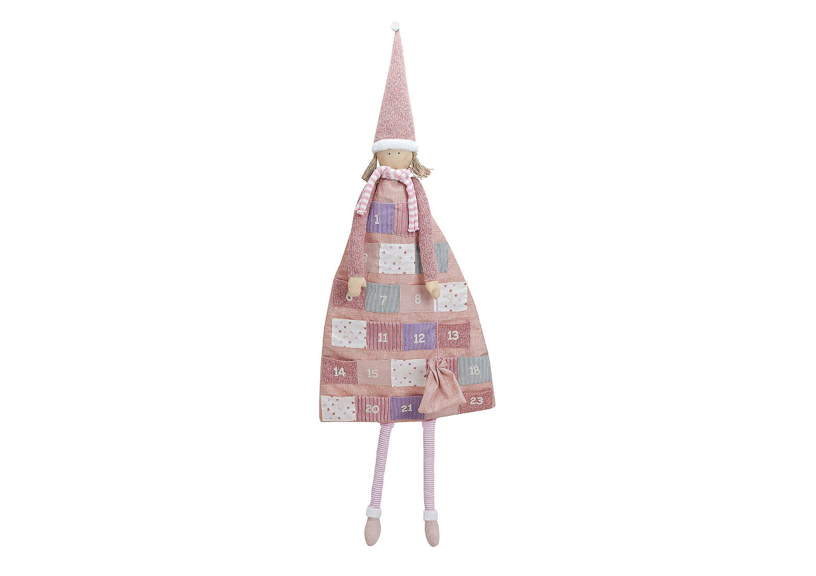 Adventskalender, meisje van textiel, B51 x H 140 cm
