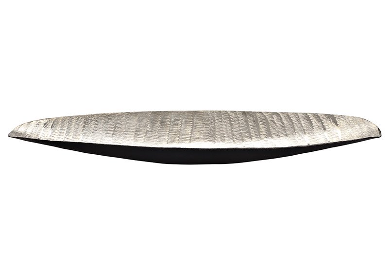 Schale oval aus Metall Silber (B/H/T) 56x5x15cm