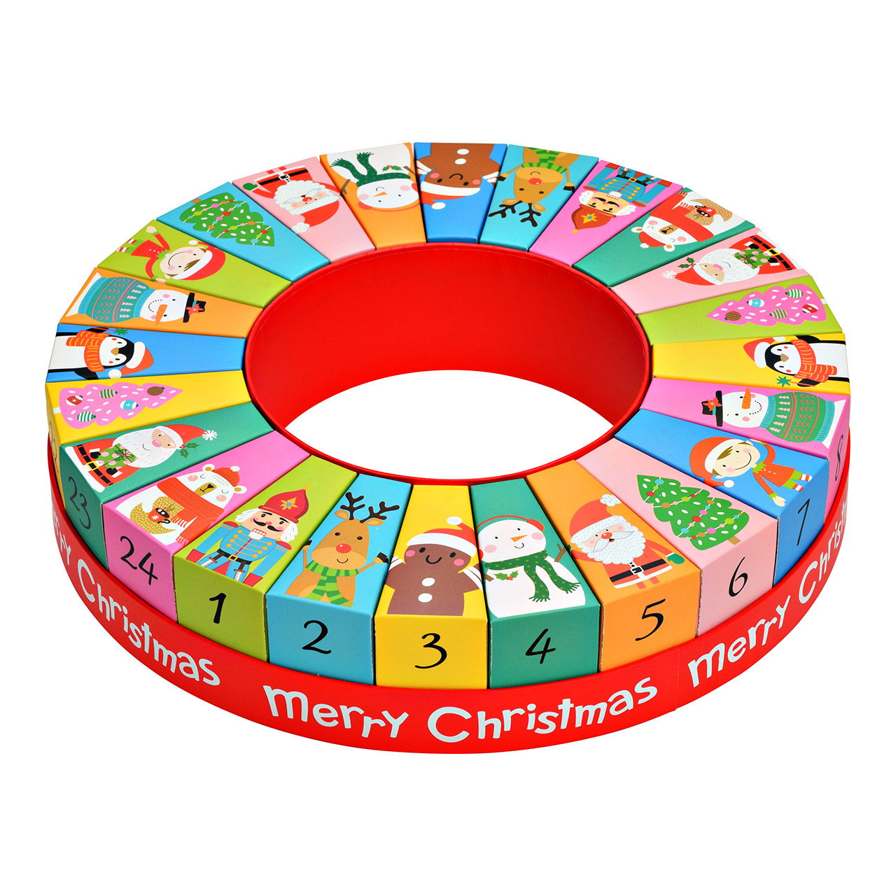 Adventskalender Weihnachts Dekor aus Papier/Pappe, Bunt (B/H/T) 31x6x31cm Adventskalender Weihnachts Dekor aus Papier/Pappe, Bunt (B/H/T) 31x6x31cm