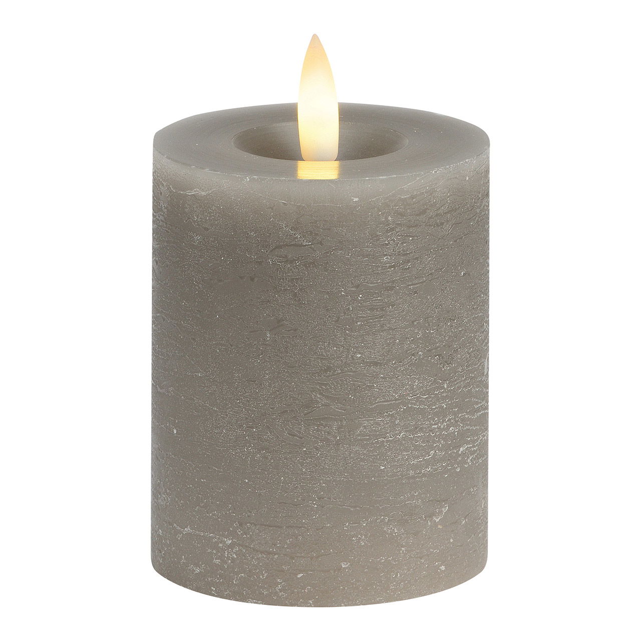 Candle LED taupe, flickering light, exclusive 2xAAA made of wax (W/H/D) 7x9x7cm