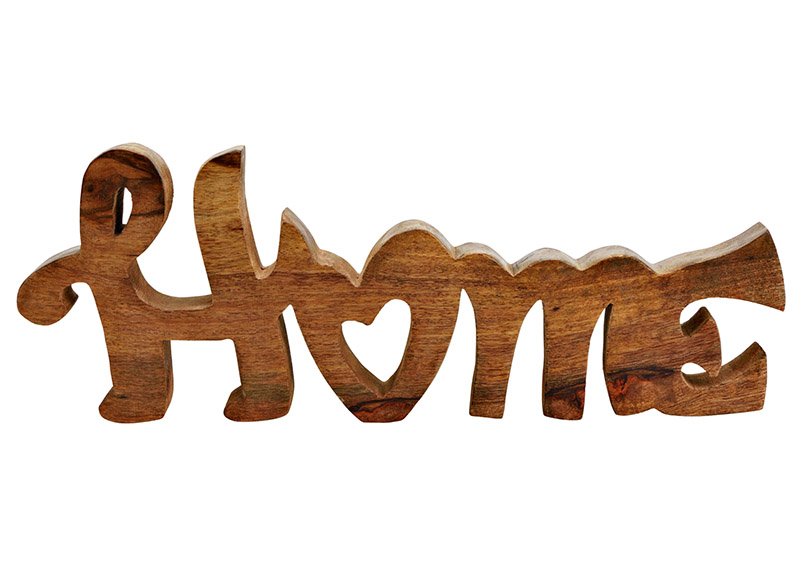 Expositor, letras, Hogar, de madera de mango, marrón (A/H/D) 40x14x3cm