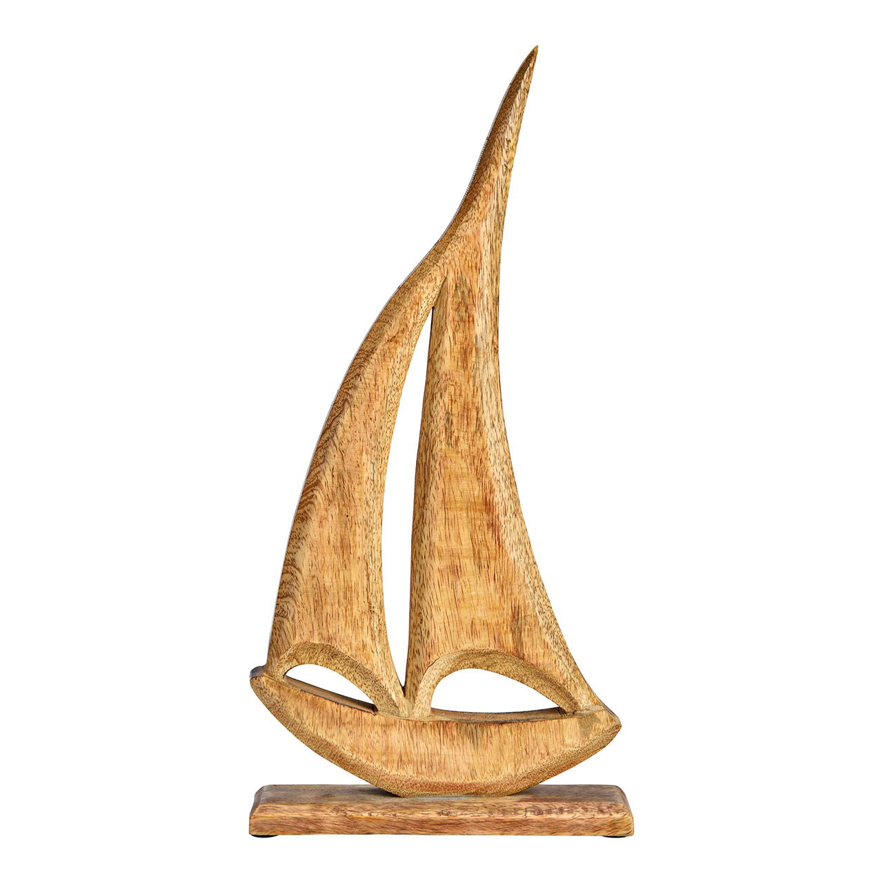 Stand-up display boat made of natural mango wood (W/H/D) 20x41x5cm Stand-up display boat made of natural mango wood (W/H/D) 20x41x5cm