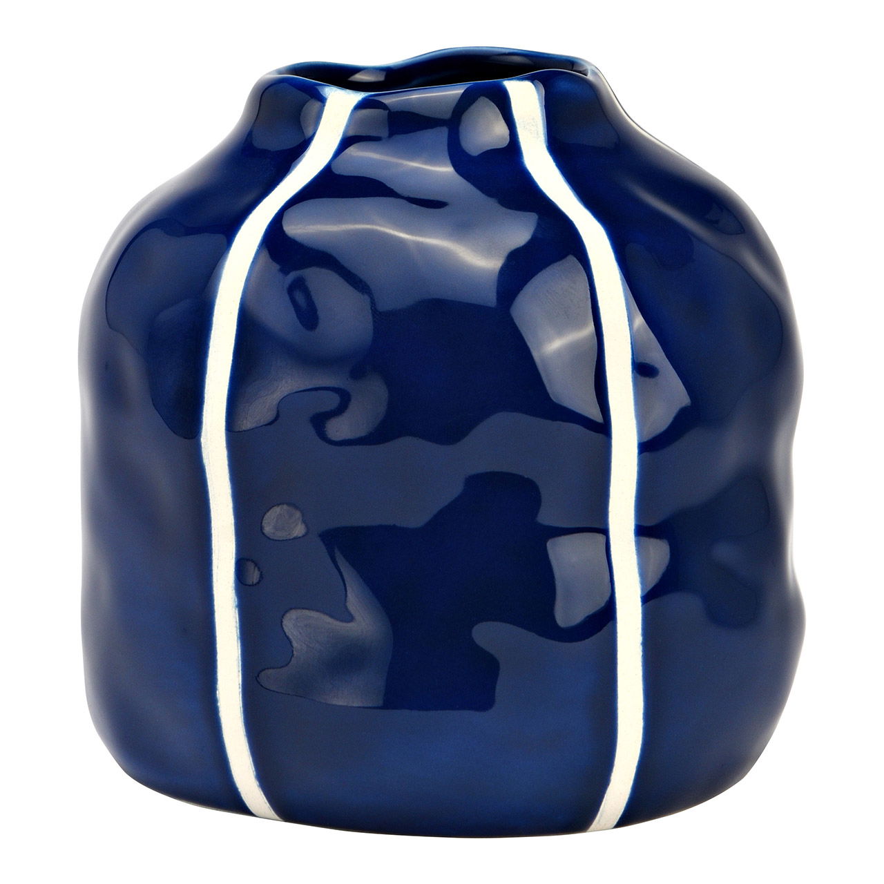 Ceramic vase blue (W/H/D) 12x12x12cm