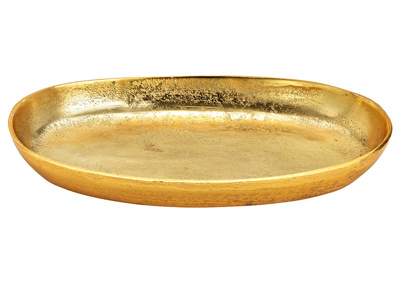 Assiette en métal doré (L/H/P) 30x4x17cm