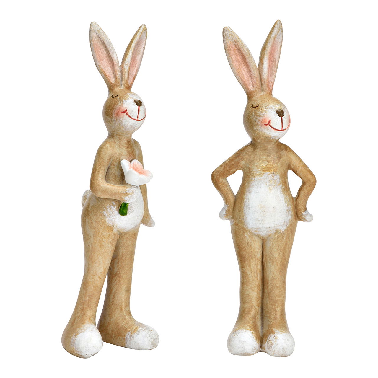 Figur Hase aus Poly, 2-fach, Beige (B/H/T) 4x14x4cm