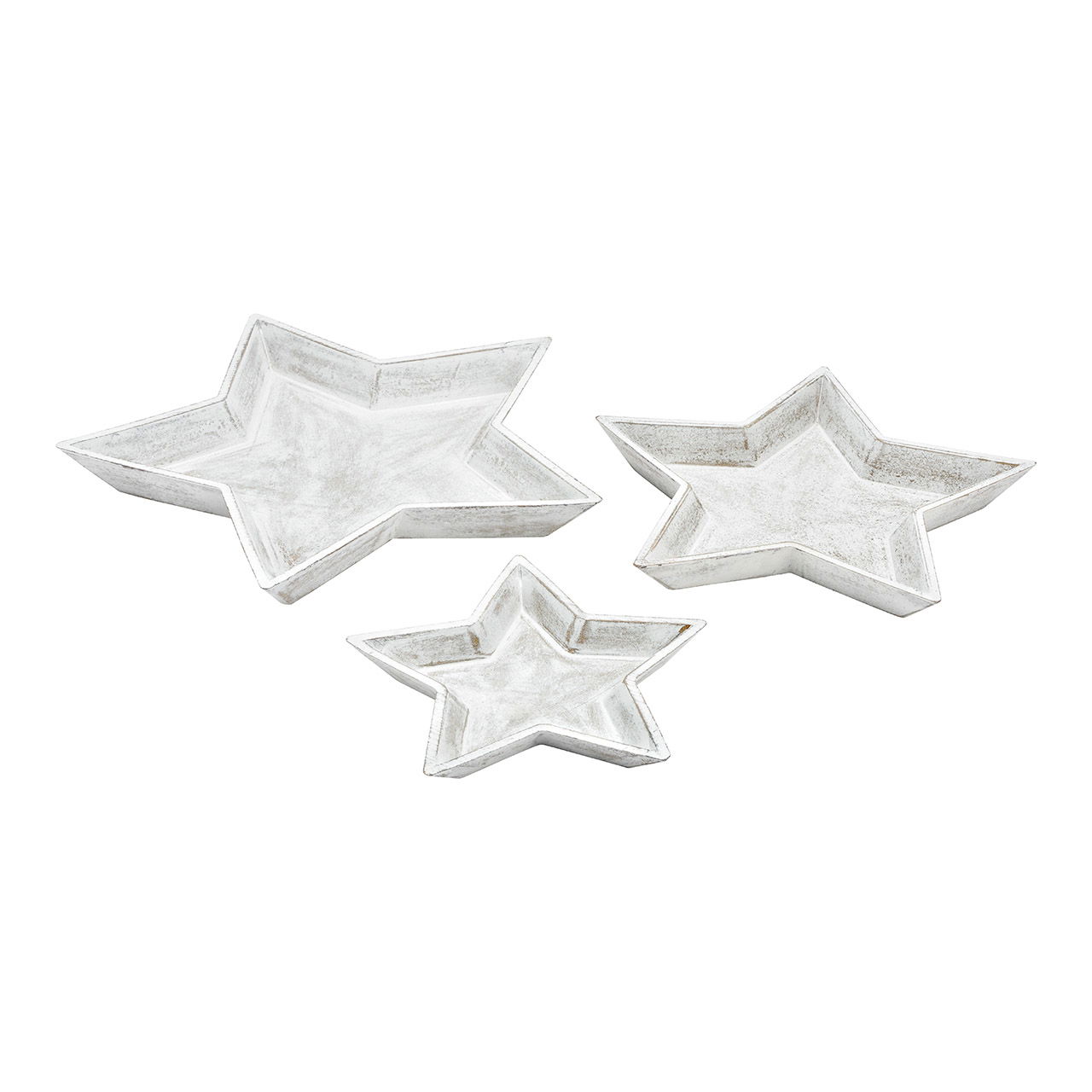 Set di piatti Star Wood White Set di 3, (L/H/D) 39x3,5x39cm 32x3x32cm 24x2,5x24cm