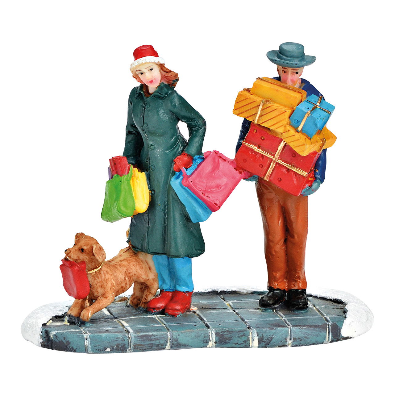 Miniature Christmas shopping from poly colorful (W/H/D) 8x8x4cm