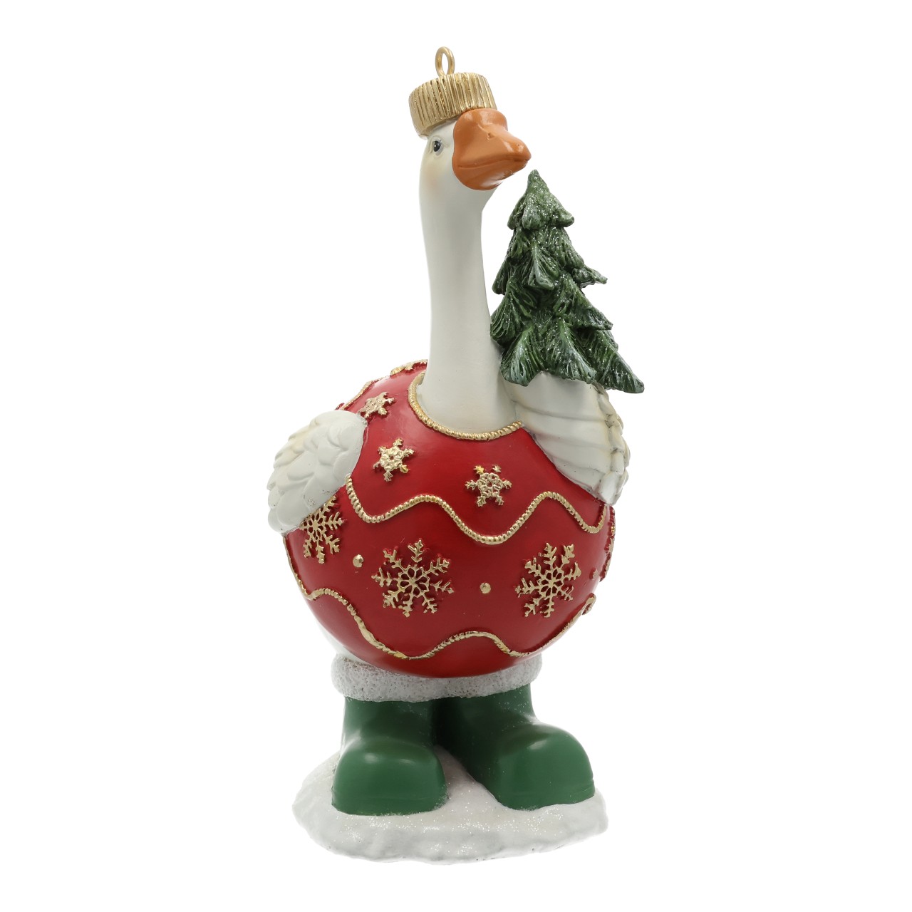 Ente mit Tannenbaum aus Poly Bunt (B/H/T) 9x19x9cm Figur, Kunst, Porzellan, Töpferei