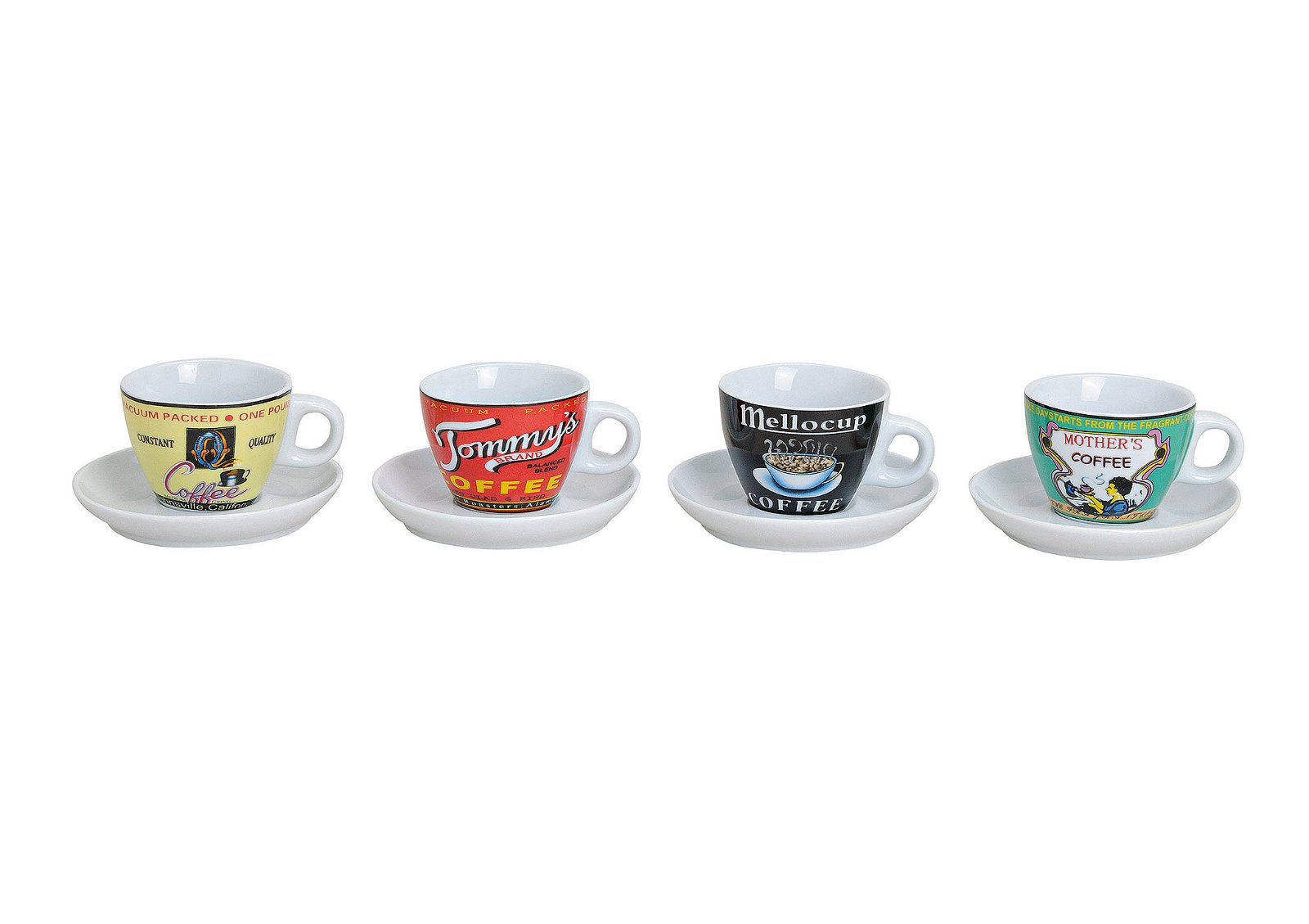 Espresso kop en schotel Koffie, porselein, 4 assorti, 5 cm