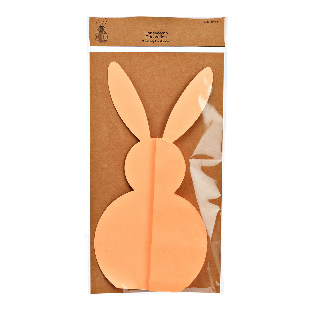 Honeycomb bunny made of paper/cardboard peach (W/H/D) 16x30x16cm