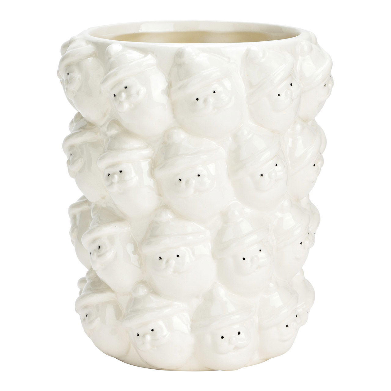 Vase Nikolaus Dekor aus Keramik, Weiß (B/H/T) 14x17x14cm Vase Nikolaus Dekor aus Keramik, Weiß (B/H/T) 14x17x14cm