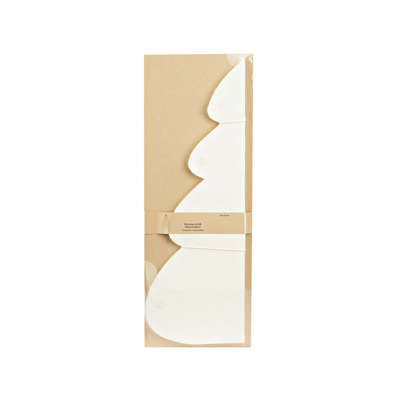 Albero di Natale a nido d'ape in carta/cartone, bianco (L/H/D) 35x50x35cm