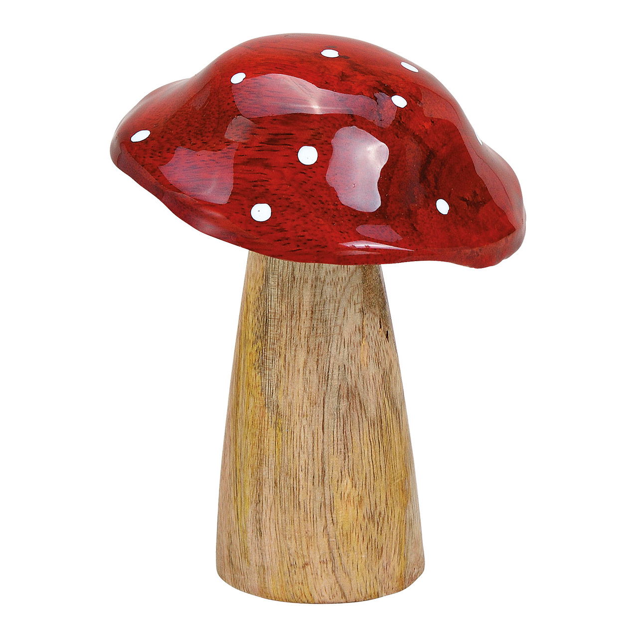 Pilz aus Mangoholz Rot, braun (B/H/T) 10x13x10cm