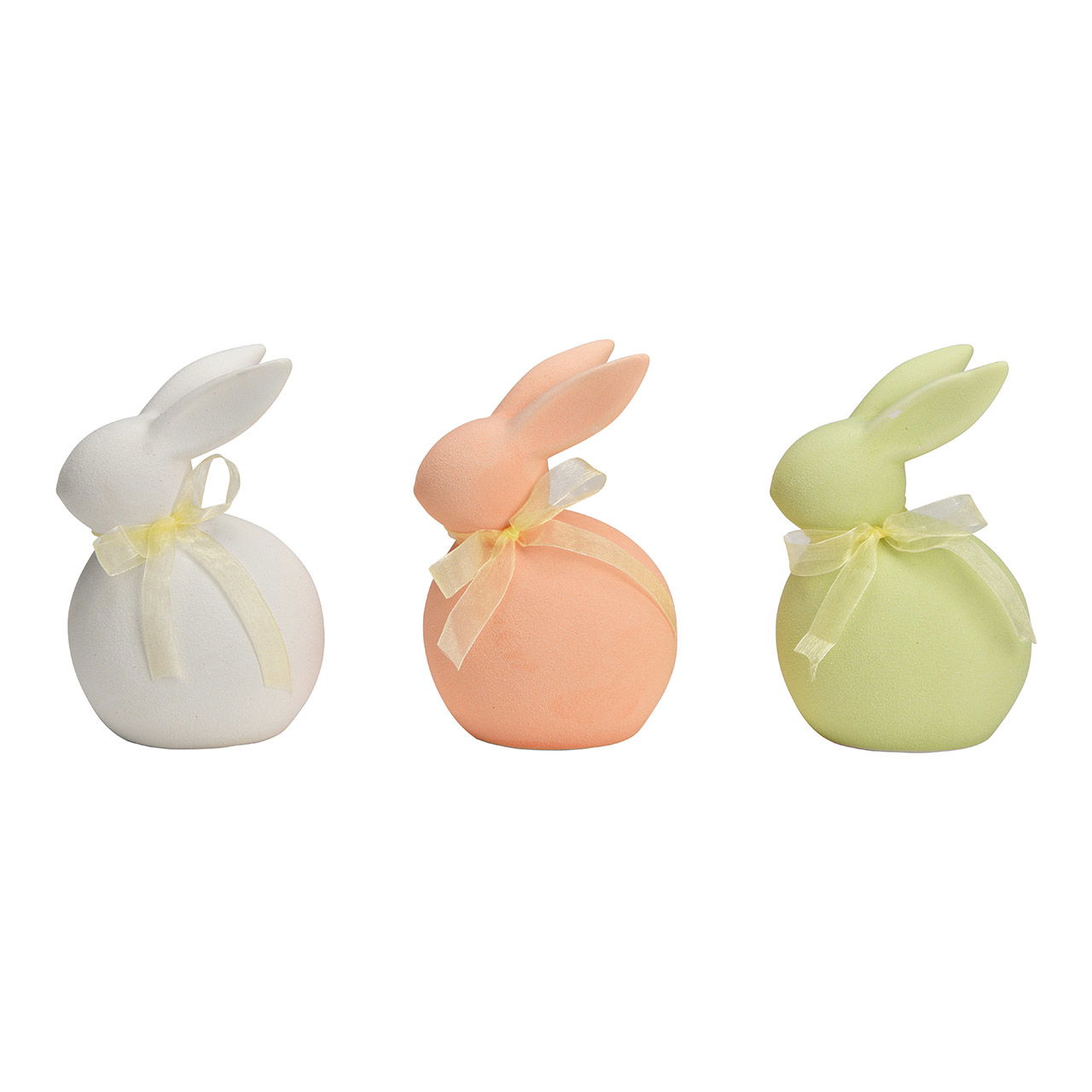 Hase mit Schleife aus Keramik grün 3-fach, (B/H/T) 11x16x9cm Hase mit Schleife aus Keramik grün 3-fach, (B/H/T) 11x16x9cm
