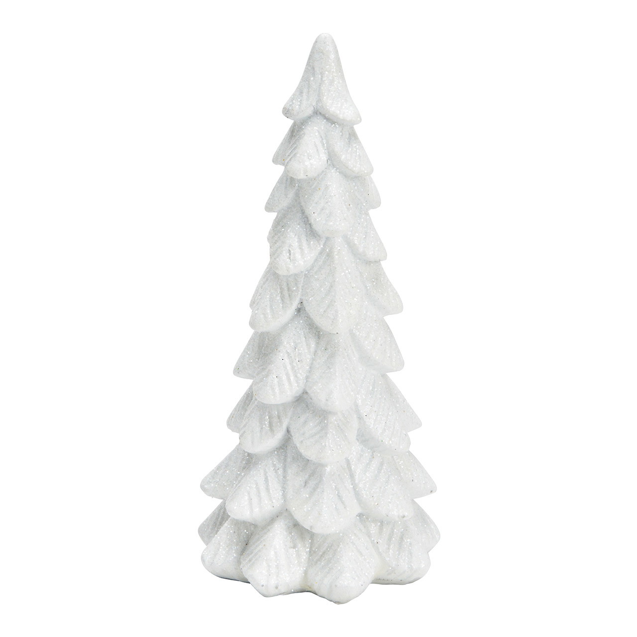 Choinka z brokatem z poliuretanu, biala (szer. x wys. x gl.) 6 x 15 x 6 cm Weihnachten, Weihnachtsdekorationen, Festival