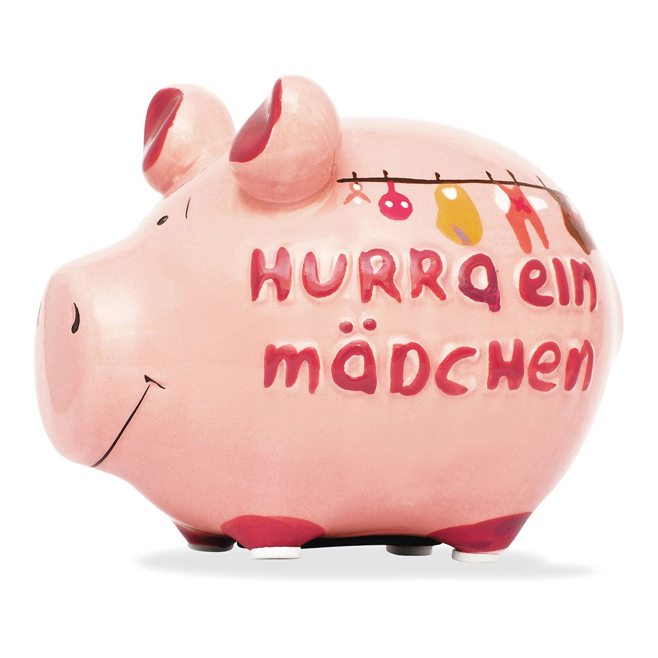Sparschwein Company Sparschwein "Hurra ein Mädchen" aus Keramik, Rosa (B/H/T) 12,5x9x9 cm Kleinschwein Sparschwein Company Sparschwein "Hurra ein Mädchen" aus Keramik, Rosa (B/H/T) 12,5x9x9 cm Kleinschwein