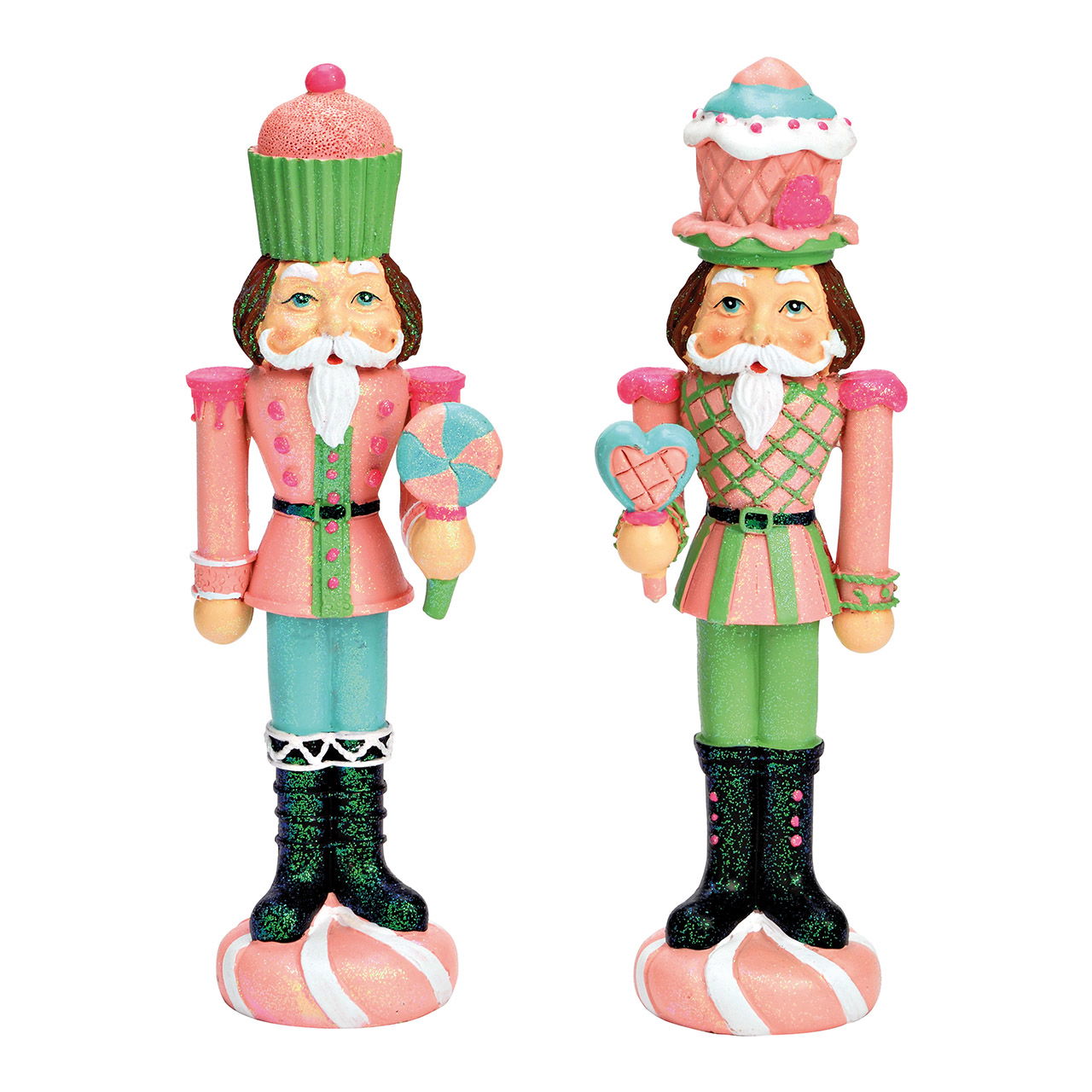 Nutcracker made of poly pink/pink, green 2-fold, (W/H/D) 7x24x6cm Nutcracker made of poly pink/pink, green 2-fold, (W/H/D) 7x24x6cm