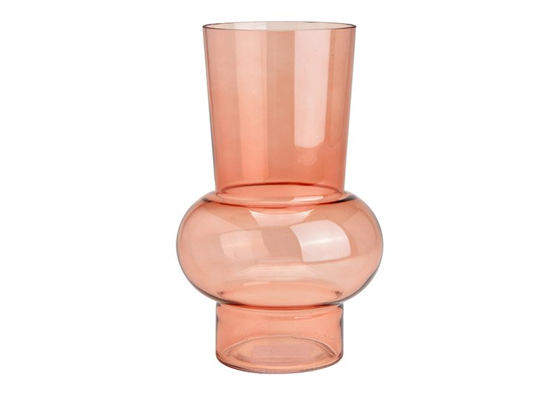Vaso di vetro rosa/rosa (c/h/d) 16x26x16cm