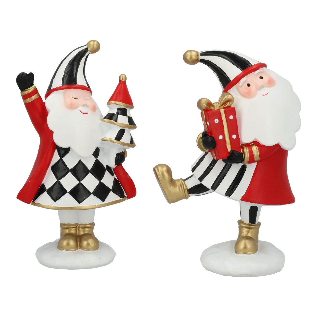 Papá Noel de circo de poli colorido (A/A/P) 11x20x8cm Figur, Nussknacker, Spielzeug, Person