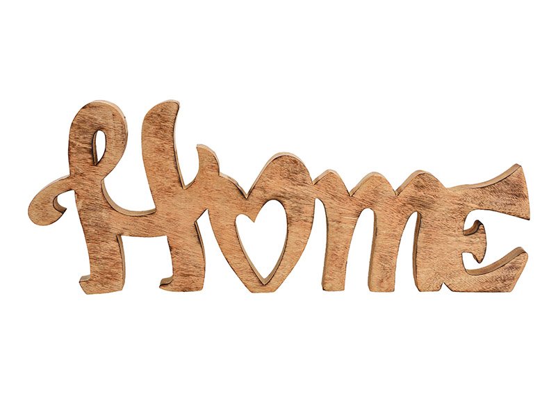 Stand, lettering, home, made of mango wood brown (w / h / d) 60x23x3cm