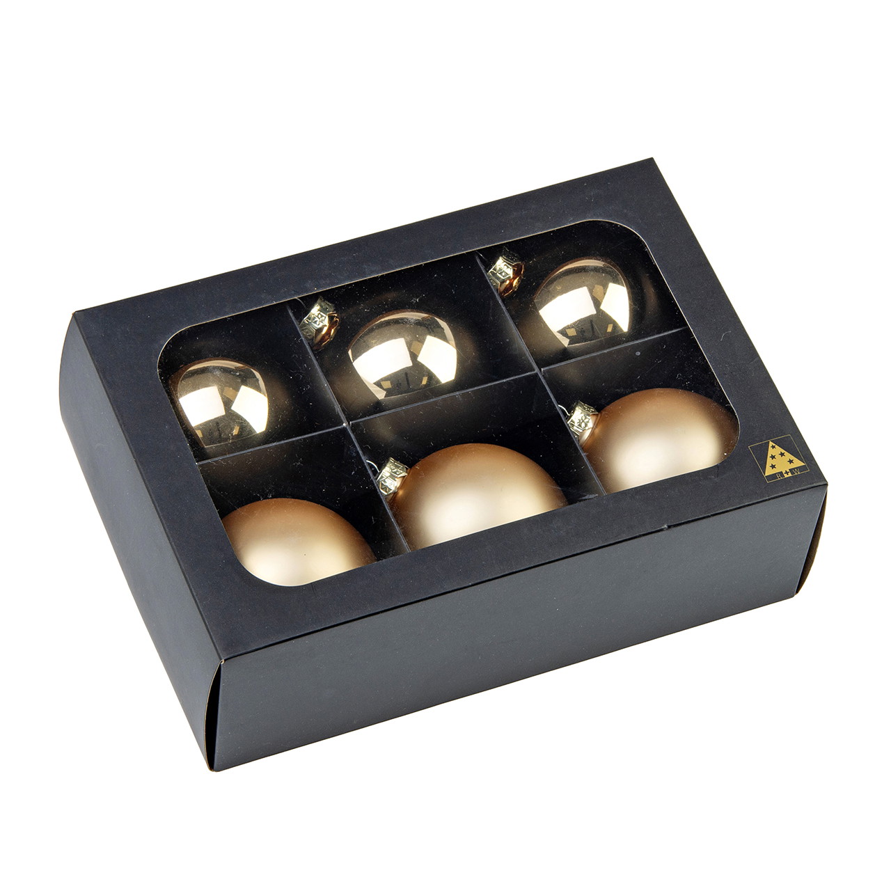 Weihnachtskugeln, Baumschmuck, Glasball, Spiegelkugeln, Goldfarben