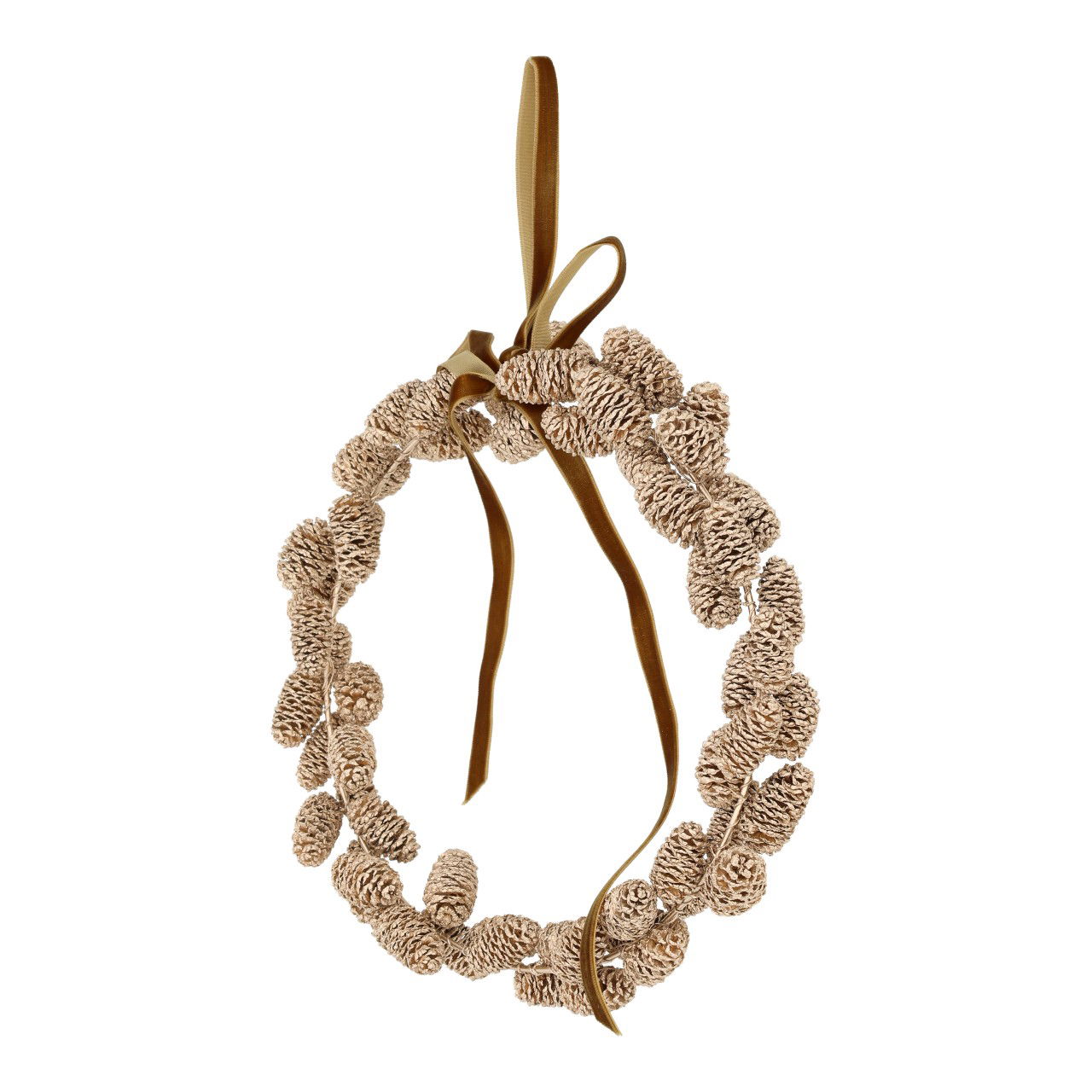 Hangkrans met kegels van natuurlijk materiaal Beige (B/H/D) 24x24x4cm Zubehor, Schmuck, Halskette