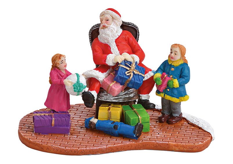 Miniatur Nikolaus mit Kindern aus Poly Bunt (B/H/T) 11x7x6cm