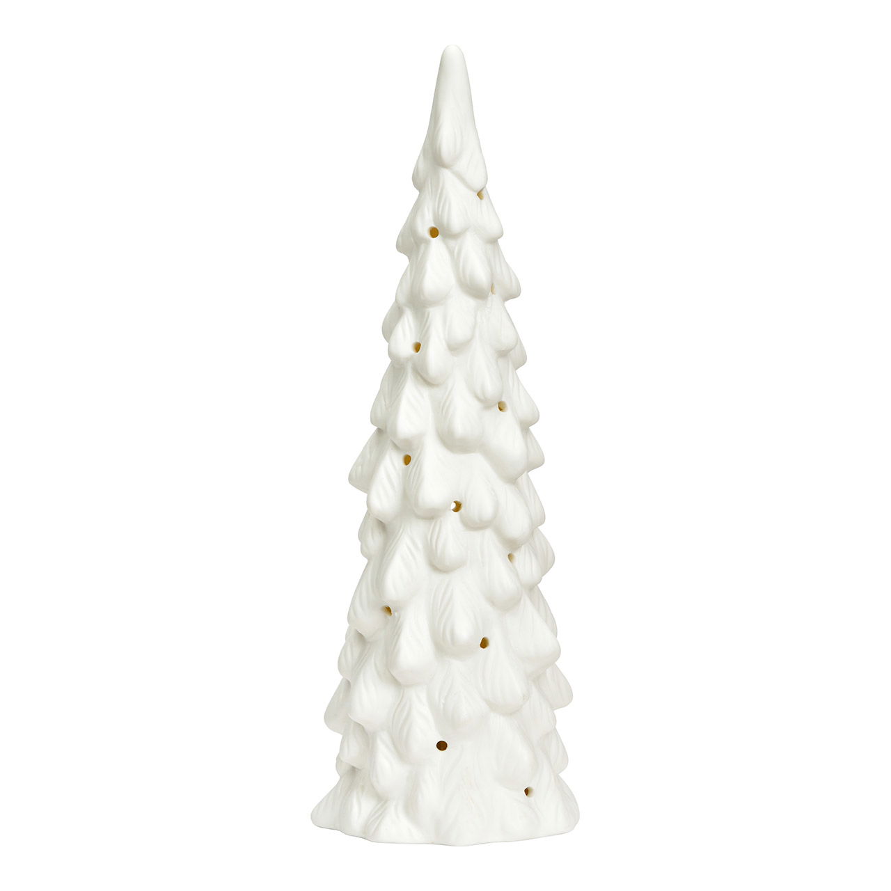 LED Tannenbaum (exkl. 2xAA) aus Porzellan, Weiß (B/H/T) 10.8X30.5X9.7cm