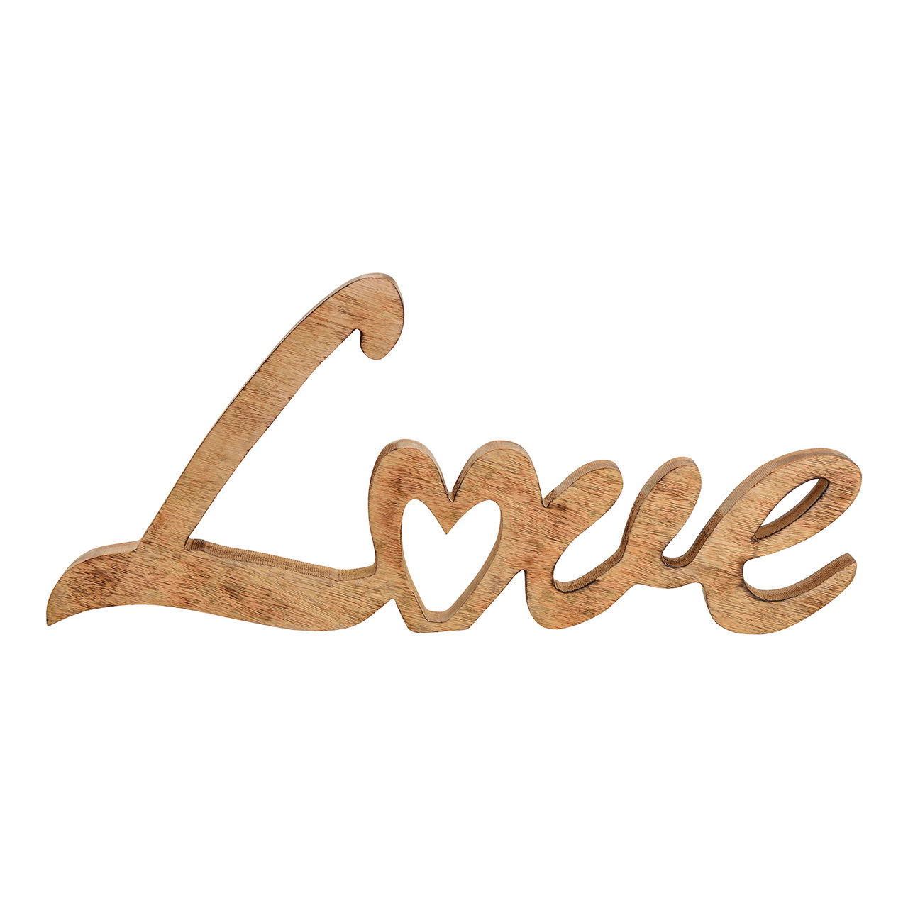 Displaystandaard belettering, Love, gemaakt van mangohout Bruin (B/H/D) 54x24x3cm