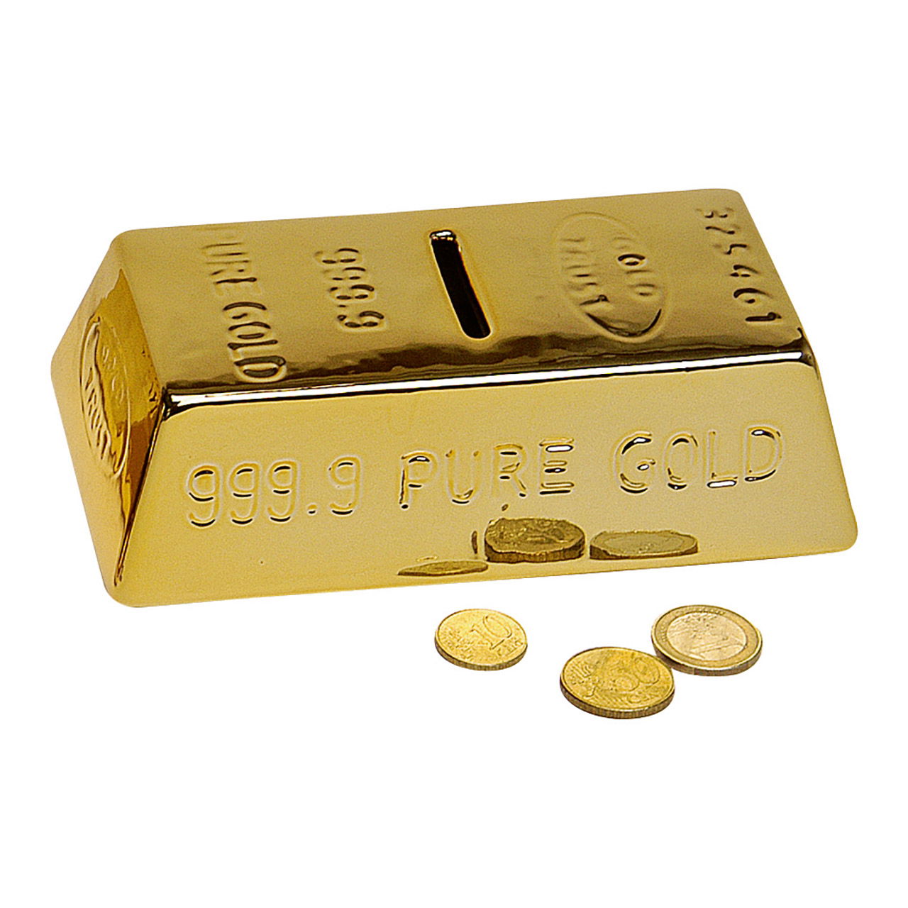 Money box gold bar ceramic 1 6x9x5cm