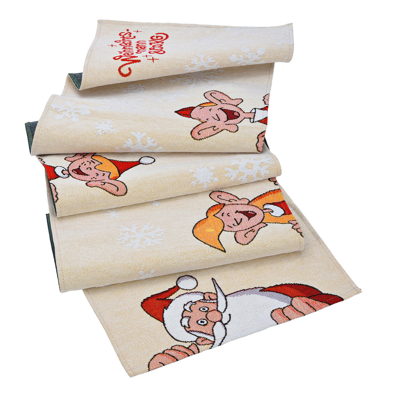 Tuch, Weihnachtsdeko, Santa, Engel, Motiv, Weihnachtsdeko, Tischläufer, Rentiere, Schneeflocken, Santa Claus